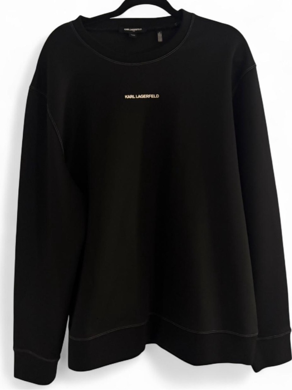 Karl Lagerfeld Black Crewneck Sweatshirt with Small Gold Logo